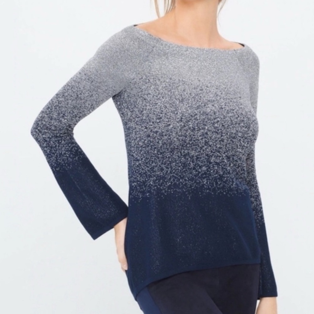 White House Black Market Metallic Knit holiday sweater